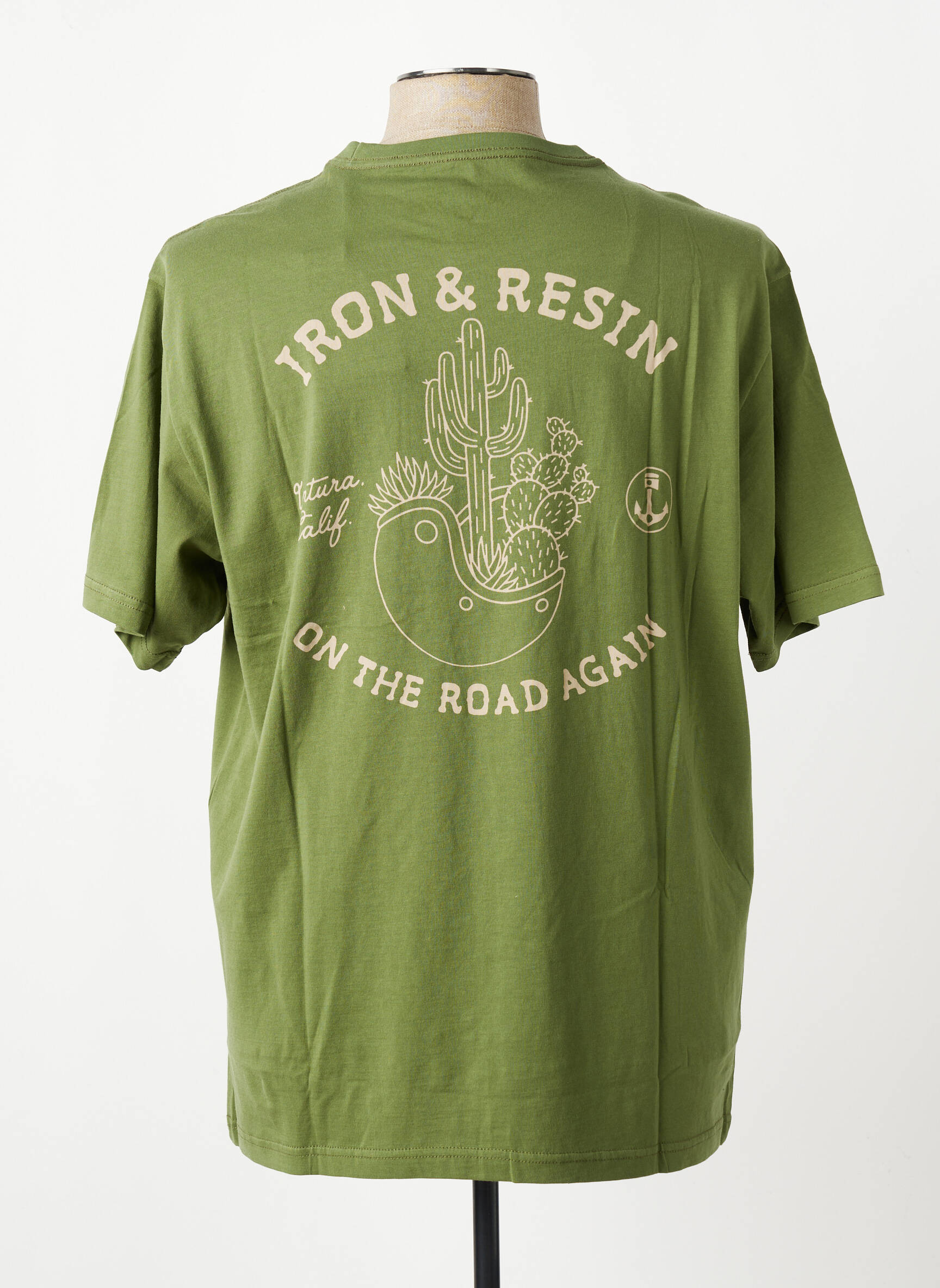 T-shirt coupe cintrée manches courtes vert IRON AND RESIN homme