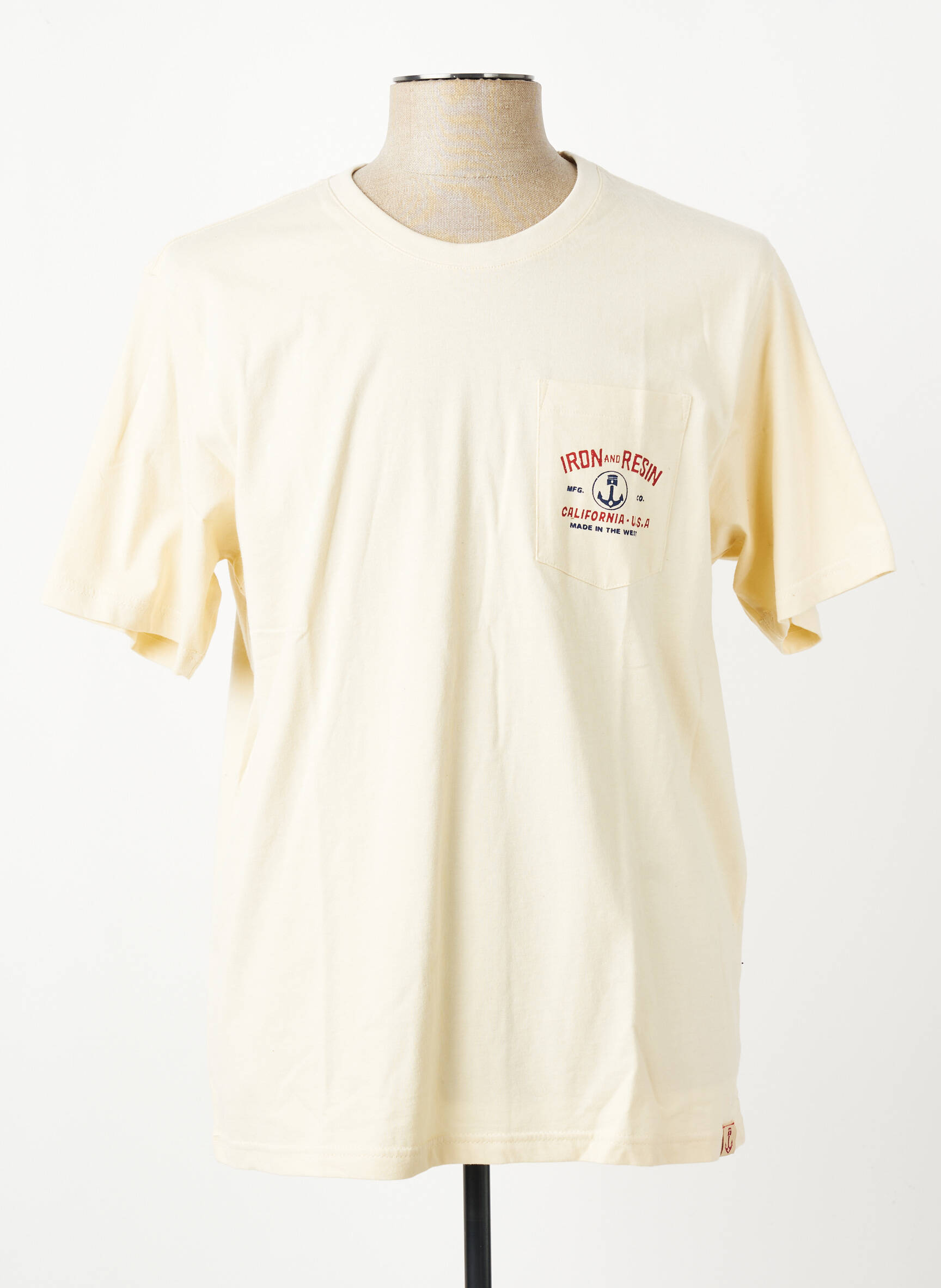 T-shirt coupe cintrée manches courtes beige IRON AND RESIN homme