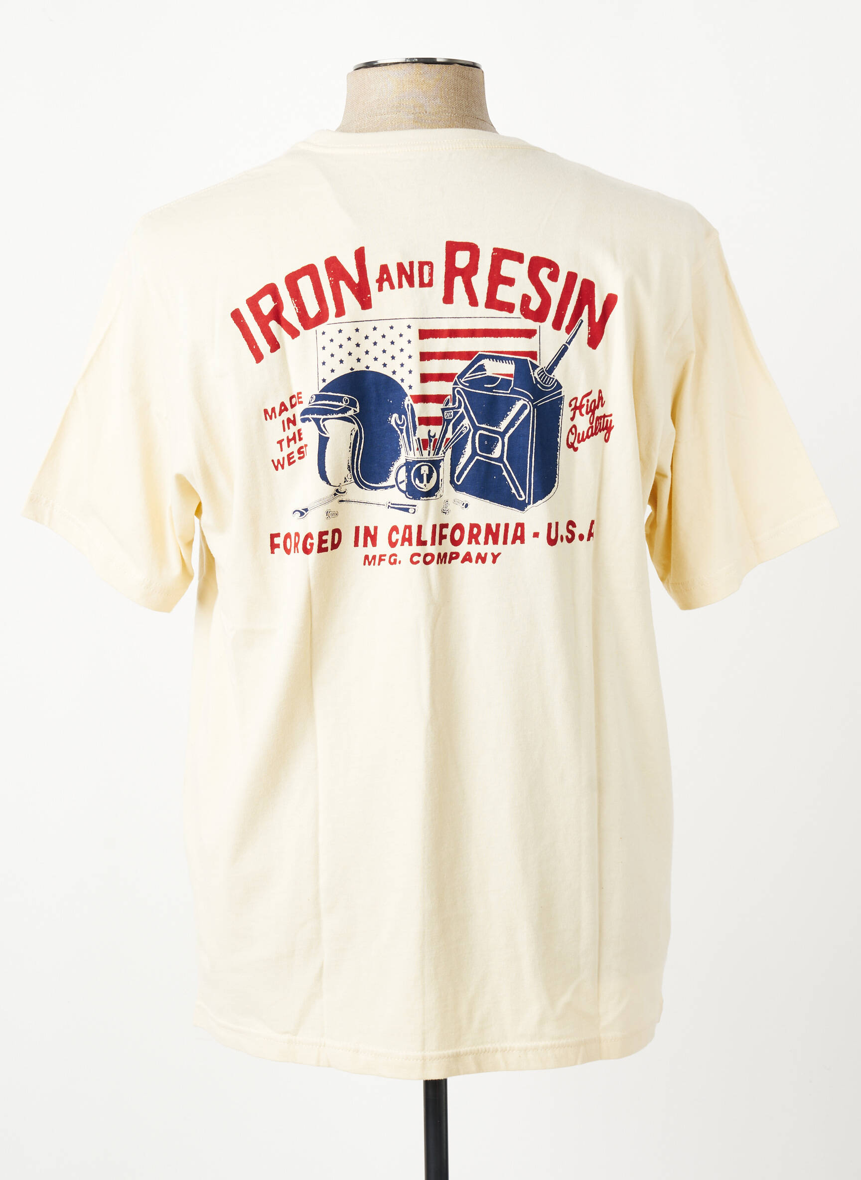 T-shirt coupe cintrée manches courtes beige IRON AND RESIN homme