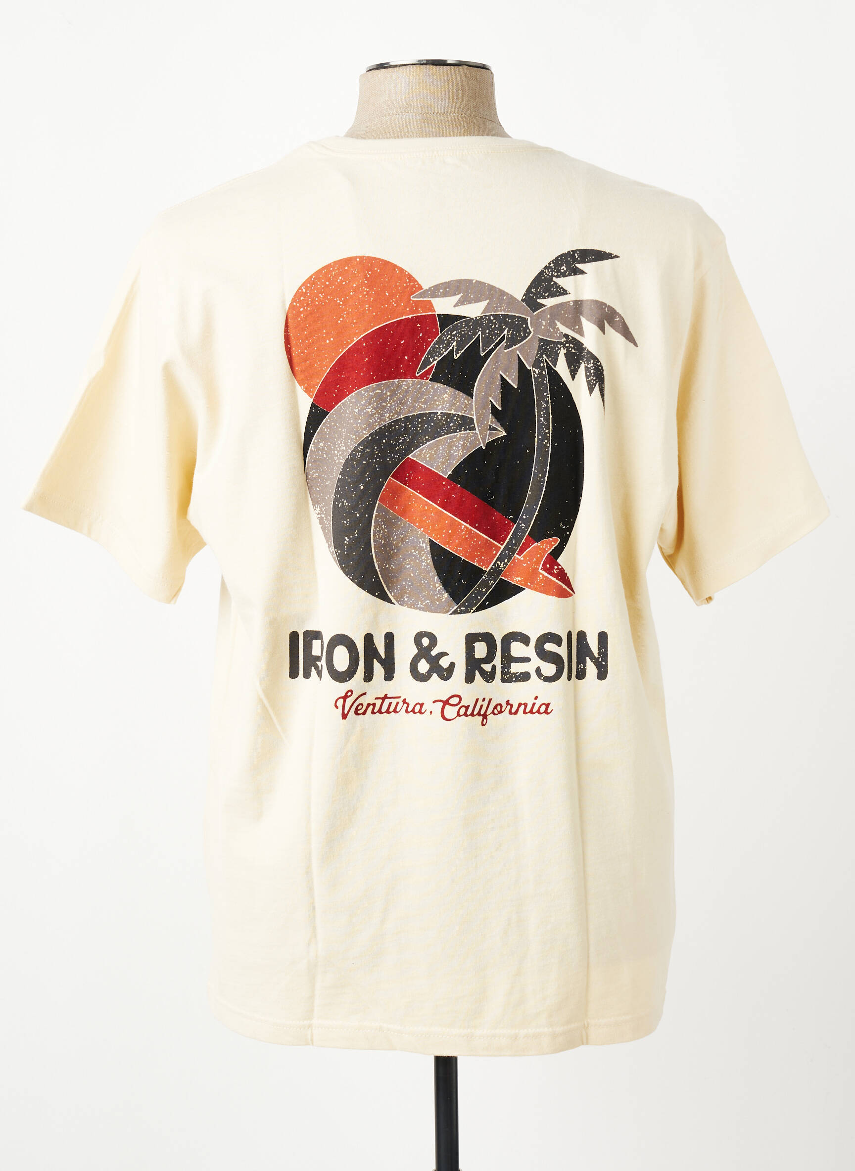 T-shirt coupe cintrée manches courtes beige IRON AND RESIN homme