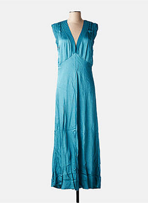 Robe longue sans manche sans manche bleu LA FEE MARABOUTEE femme