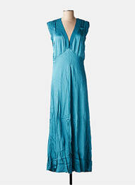 Robe longue sans manche sans manche bleu LA FEE MARABOUTEE femme