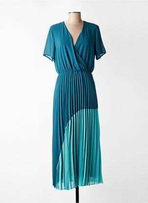 Robe longue manches courtes manches courtes bleu LA FEE MARABOUTEE femme