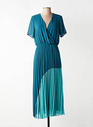Robe longue manches courtes manches courtes bleu LA FEE MARABOUTEE femme