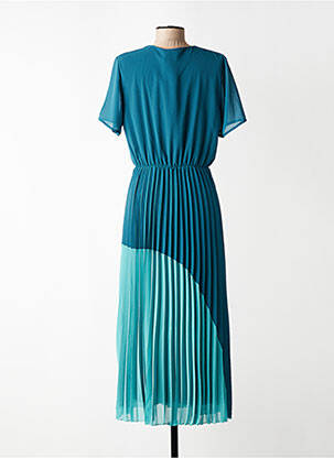 Robe longue manches courtes manches courtes bleu LA FEE MARABOUTEE femme