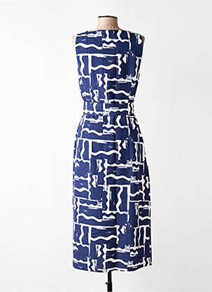 Robe longue tissage crêpe sans manche bleu SIGNE NATURE femme