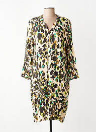 Robe mi-longue manches longues manches longues beige SIGNE NATURE femme
