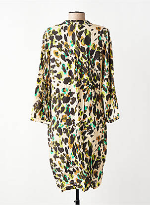 Robe mi-longue manches longues manches longues beige SIGNE NATURE femme