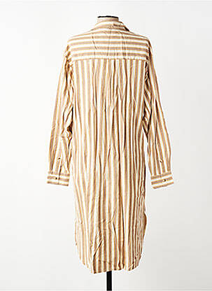 Robe mi-longue manches longues manches longues beige MKT STUDIO femme