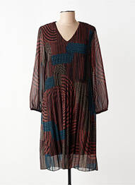 Robe mi-longue coupe fluide manches longues noir SIGNE NATURE femme