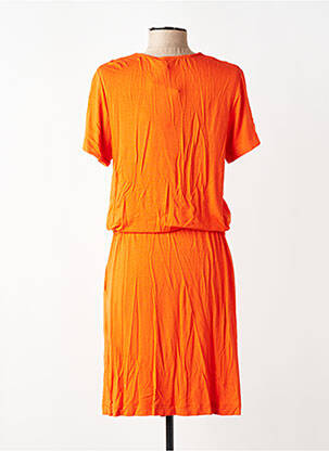 Robe mi-longue manches courtes manches courtes orange LA FEE MARABOUTEE femme