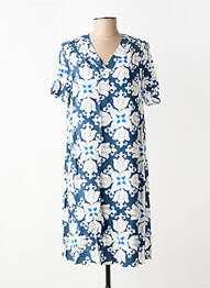 Robe courte manches courtes manches courtes bleu SIGNE NATURE femme