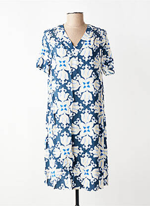 Robe courte manches courtes manches courtes bleu SIGNE NATURE femme