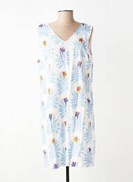 Robe mi-longue imprimé fantaisie sans manche bleu SIGNE NATURE femme
