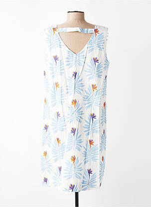 Robe mi-longue imprimé fantaisie sans manche bleu SIGNE NATURE femme