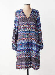 Robe courte manches longues manches longues bleu LA FEE MARABOUTEE femme