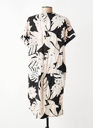 Robe mi-longue manches courtes manches courtes noir LA FEE MARABOUTEE femme