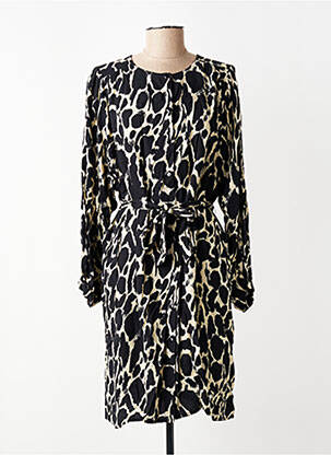 Robe courte manches longues manches longues noir LA FEE MARABOUTEE femme