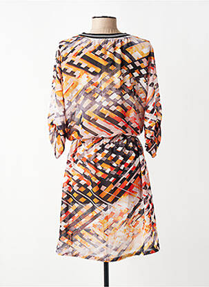 Robe mi-longue coupe fluide manches 3/4 orange CHATTAWAK femme