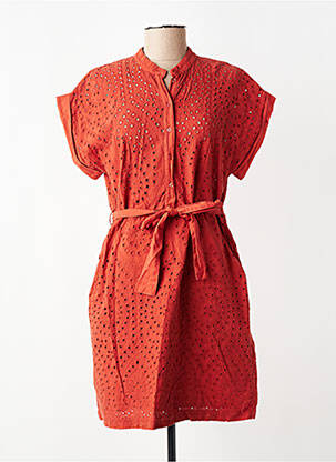 Robe courte manches courtes manches courtes orange LA FEE MARABOUTEE femme