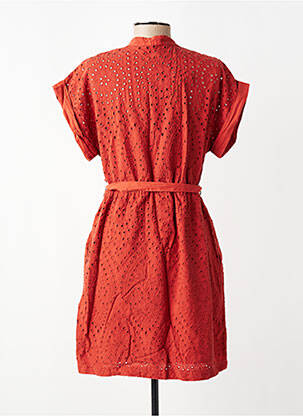 Robe courte manches courtes manches courtes orange LA FEE MARABOUTEE femme