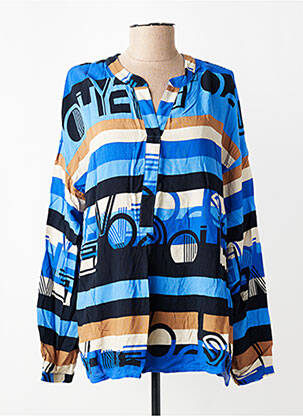 Blouse tissage popeline manches longues bleu BETTY BARCLAY femme