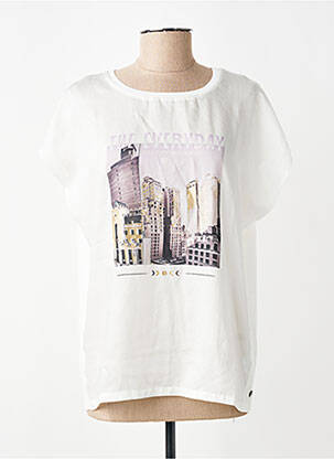 T-shirt imprimé fantaisie manches courtes blanc GARCIA femme