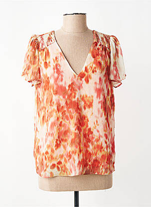 Top coupe fluide manches courtes orange SUD EXPRESS femme