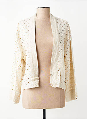 Veste casual coupe droite beige LA FEE MARABOUTEE femme
