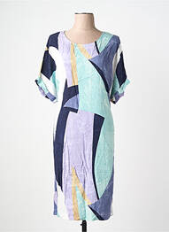 Robe mi-longue imprimé fantaisie manches courtes bleu SANDWICH femme