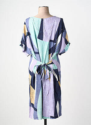 Robe mi-longue imprimé fantaisie manches courtes bleu SANDWICH femme