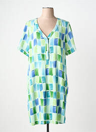 Robe mi-longue coupe fluide manches courtes vert SIGNE NATURE femme
