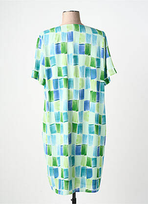 Robe mi-longue coupe fluide manches courtes vert SIGNE NATURE femme