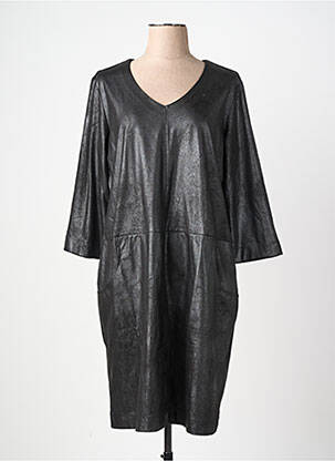 Robe mi-longue manches 3/4 manches 3/4 noir SIGNE NATURE femme