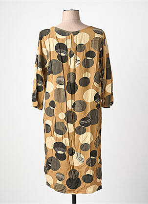 Robe mi-longue manches 3/4 manches 3/4 marron LA FEE MARABOUTEE femme