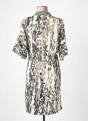 Robe mi-longue imprimé fantaisie manches courtes vert ONE STEP femme