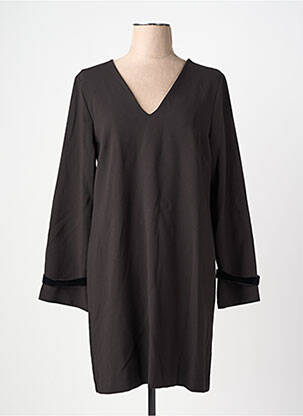 Robe courte fermeture zippée au dos manches longues noir LA FEE MARABOUTEE femme