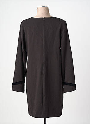 Robe courte fermeture zippée au dos manches longues noir LA FEE MARABOUTEE femme