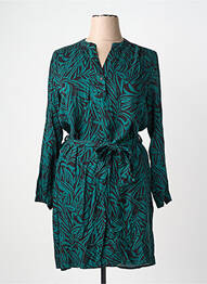 Robe mi-longue imprimé fantaisie manches longues vert LA FEE MARABOUTEE femme
