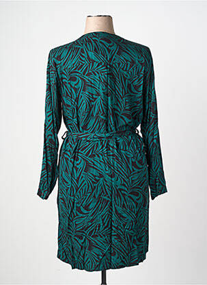 Robe mi-longue imprimé fantaisie manches longues vert LA FEE MARABOUTEE femme