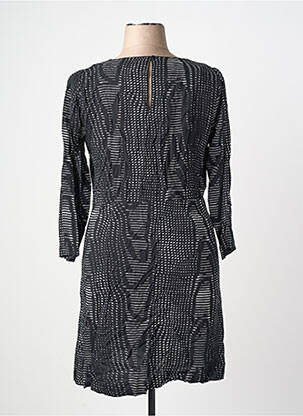 Robe mi-longue imprimé fantaisie manches longues noir LA FEE MARABOUTEE femme