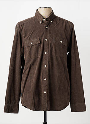 Chemise manches longues coupe cintrée marron fonce CAMEL ACTIVE homme