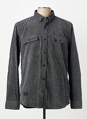 Chemise manches longues coupe cintrée gris fonce CAMEL ACTIVE homme