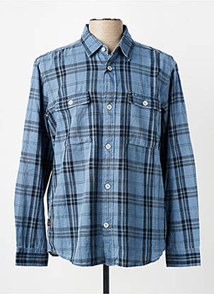 Chemise manches longues imprimé écossais bleu CAMEL ACTIVE homme
