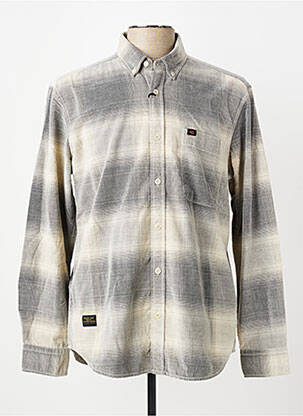 Chemise manches longues imprimé carreaux gris CAMEL ACTIVE homme