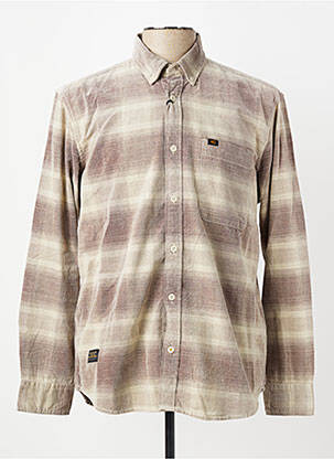 Chemise manches longues imprimé carreaux marron CAMEL ACTIVE homme