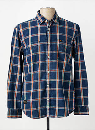 Chemise manches longues imprimé carreaux bleu CAMEL ACTIVE homme