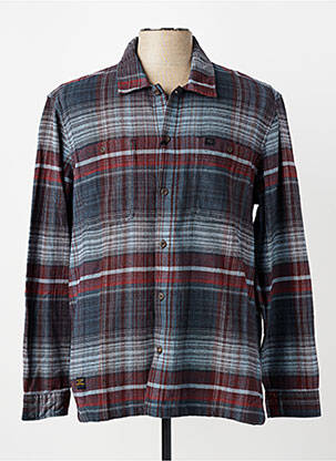 Chemise manches longues imprimé écossais bleu CAMEL ACTIVE homme