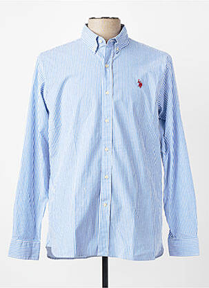 Chemise manches longues coupe cintrée bleu U.S. POLO ASSN homme