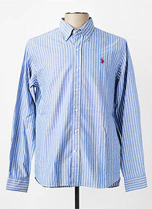 Chemise manches longues coupe cintrée bleu U.S. POLO ASSN homme
